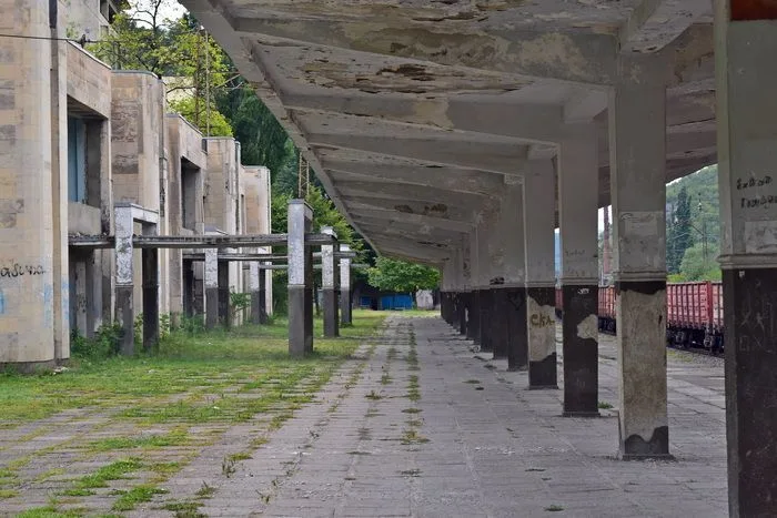 Estación de trenes abandonada en Chiatura