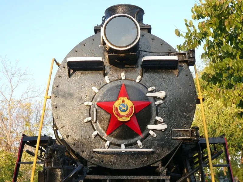 Trenes soviéticos en el museo del ferrocarril